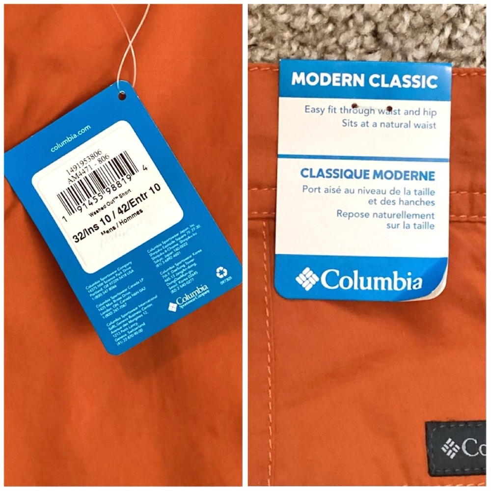 \Columbia\ Men’s NWT Washed Out Shorts - Picture 15 of 15